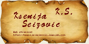 Ksenija Seizović vizit kartica